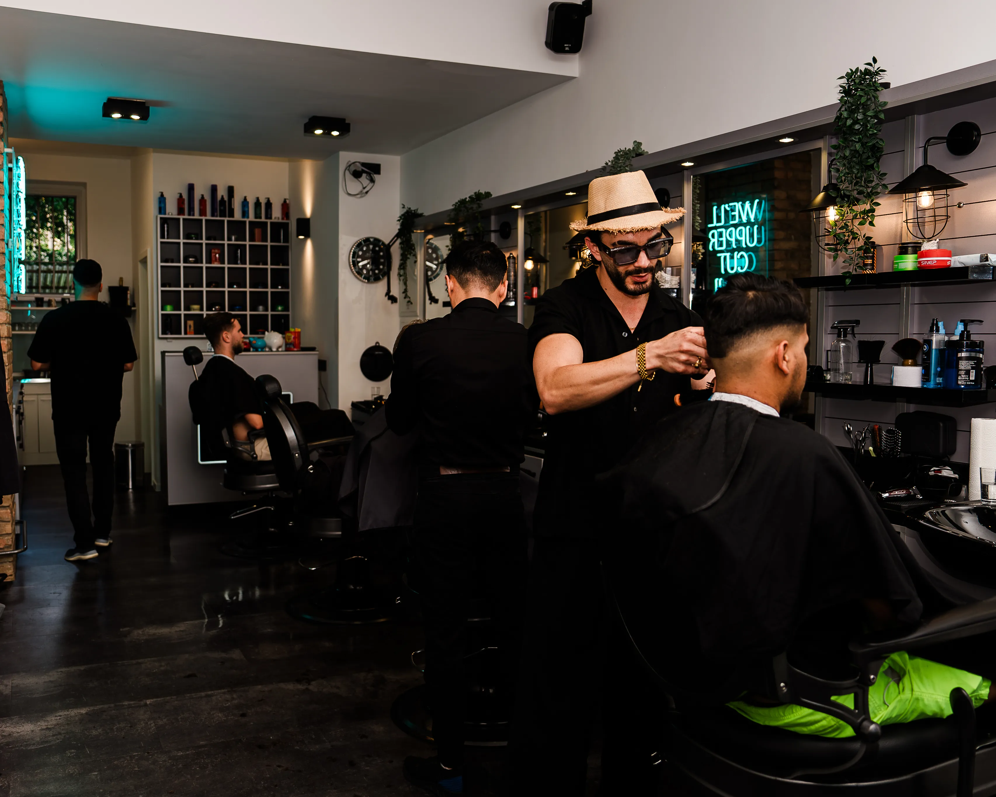 Barber at work